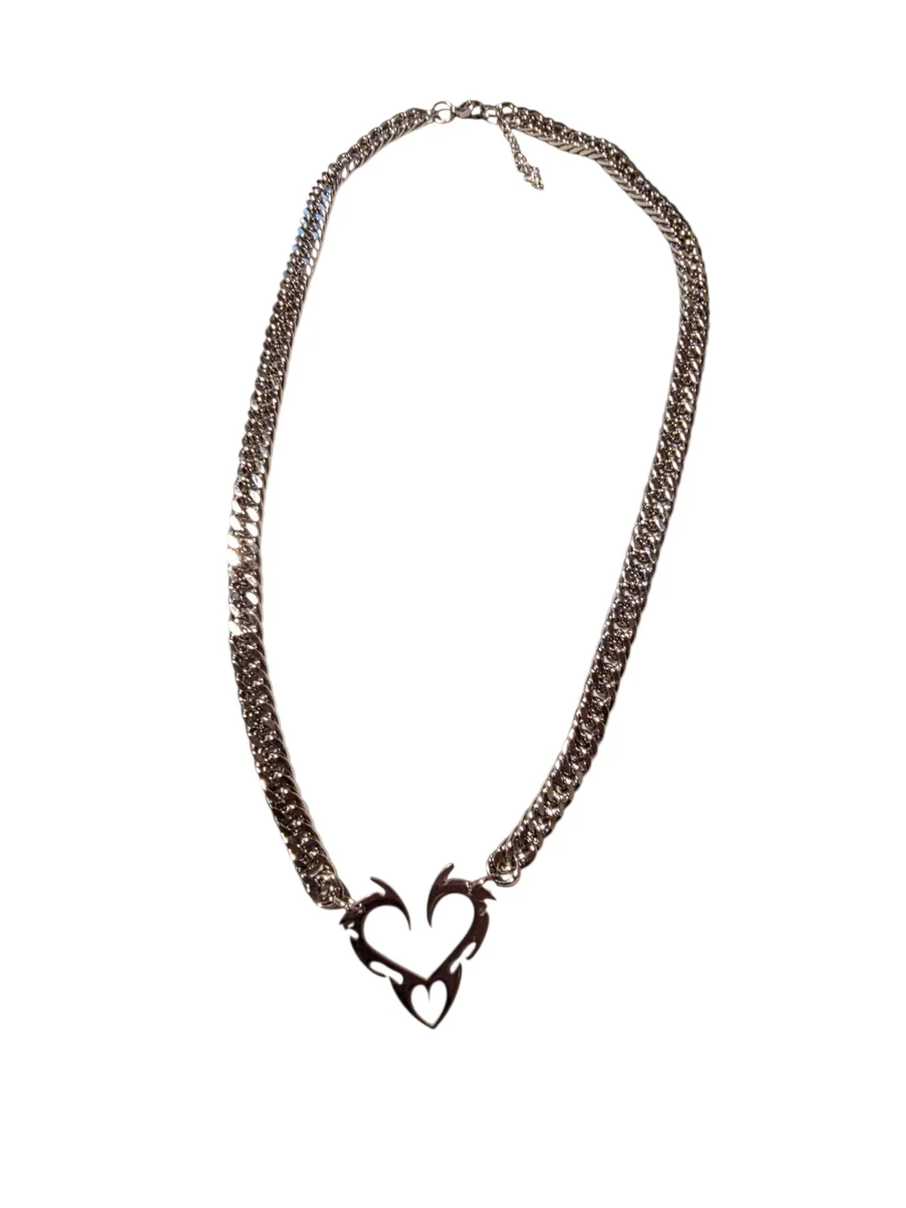New Stainless Steel Flame Heart Pendant Chain Necklace (Unisex)